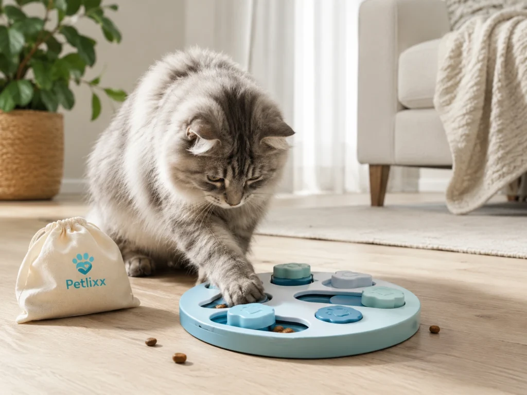 cat puzzle feeder and treat enrichment toy