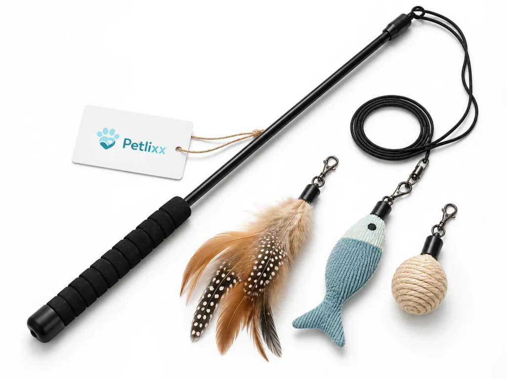 cat wand toy features for safe indoor play