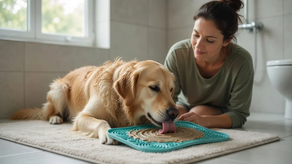 lick mat for dogs during bath time