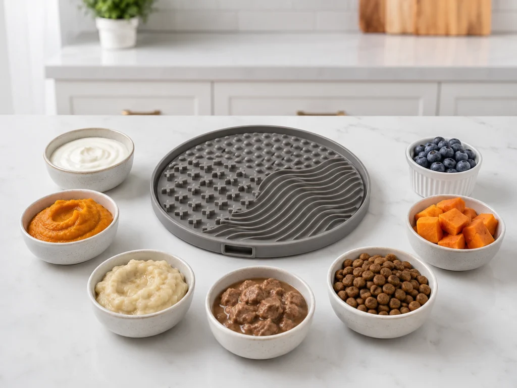 safe dog lick mat toppings